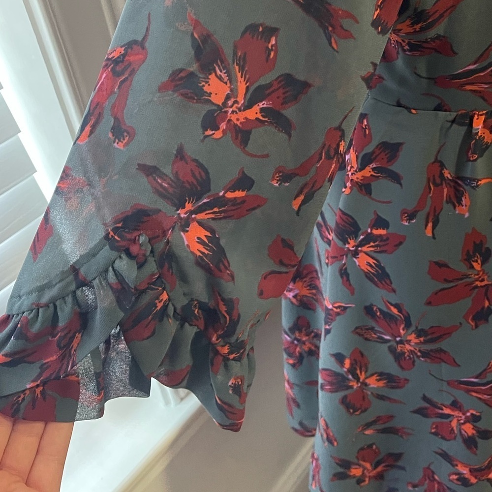 Madewell Moonblossom Ruffle-Sleeve Dress in Winter Orchid - Picture 7 of 11
